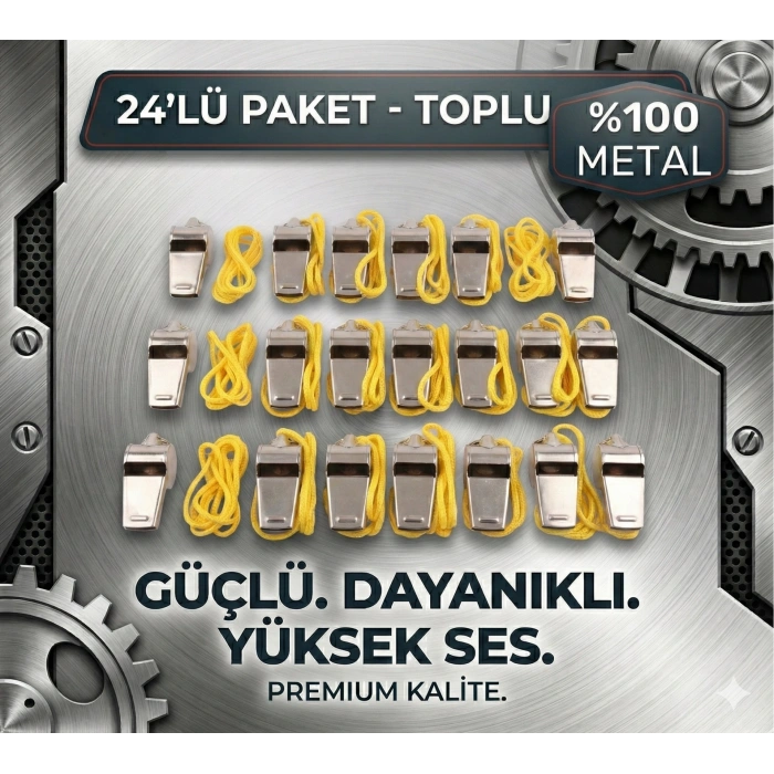 Metal Ipli Hakem Ve Deprem Düdüğü (24lü)