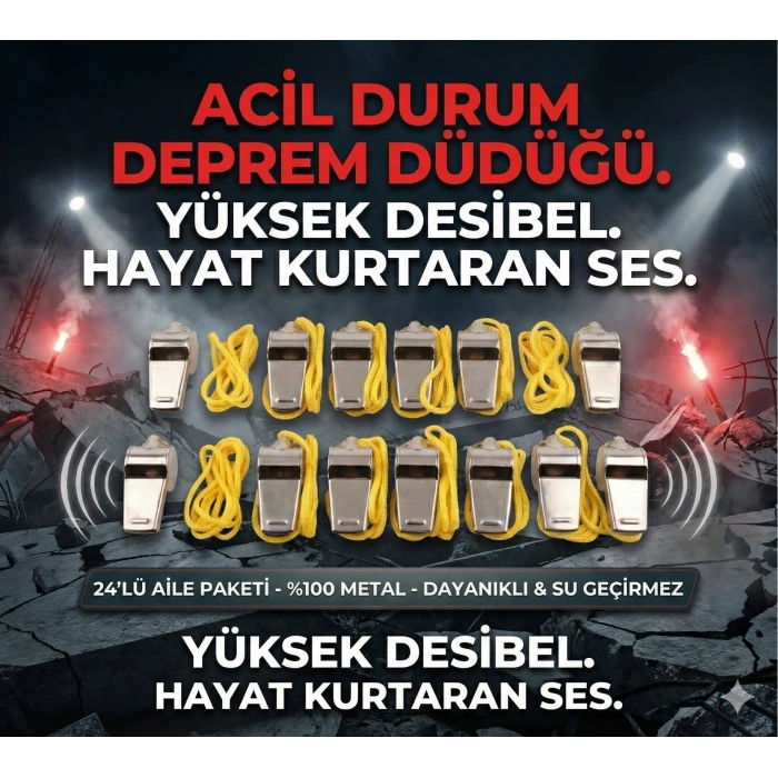 Metal Ipli Hakem Ve Deprem Düdüğü (24lü)