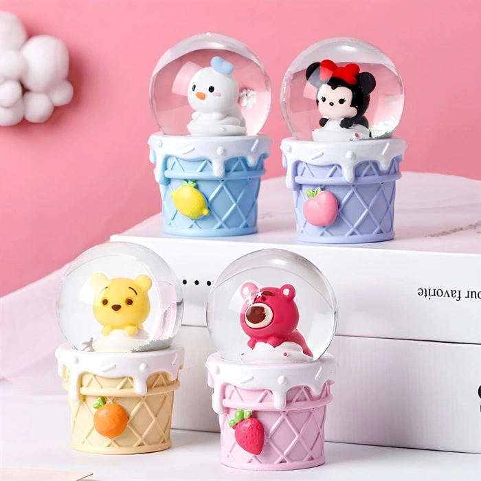 HEYF Mickey Mouse Işıklı Kar Küresi 9 Cm Alk3111