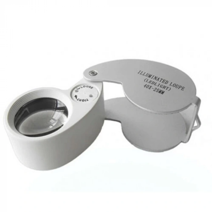 HEYF Mini 40x25mm Takı Büyüteç, Cep Büyüteç, Teftiş, Elmas Pullar, Madeni Kontrol Lup Mg21011