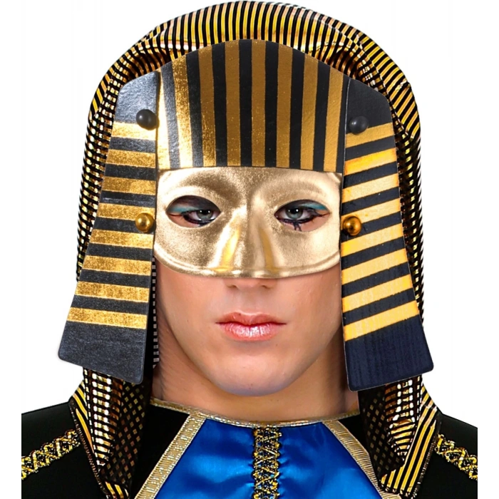 HEYF Mısırlı Maskesi Lastik Aparatlı Firavun Maskesi 21x23 Cm