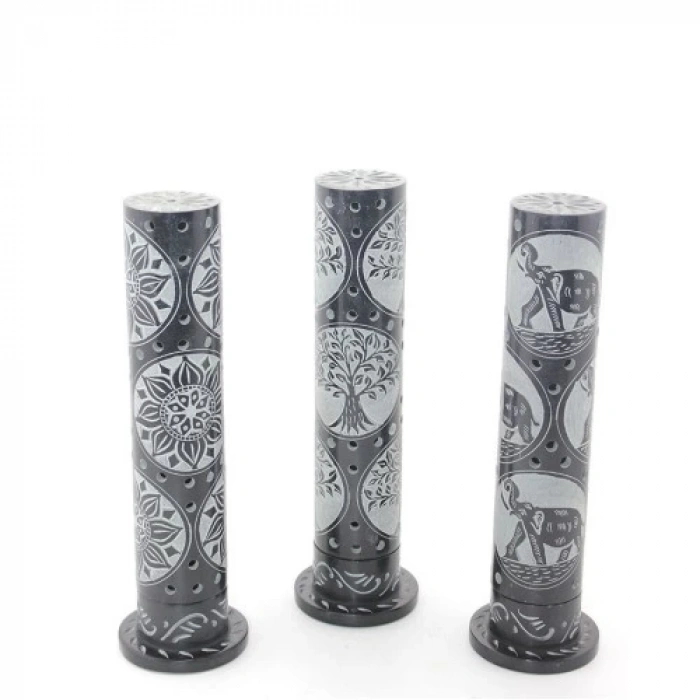 Obsidian Taşı İşlemeli Kule Tütsülük Model 2