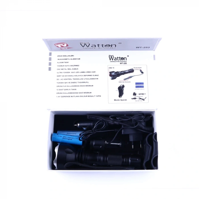 HEYF Orjinal 600 Lümen Tx6 Şarjlı Özel Avcı Feneri  Wt-253