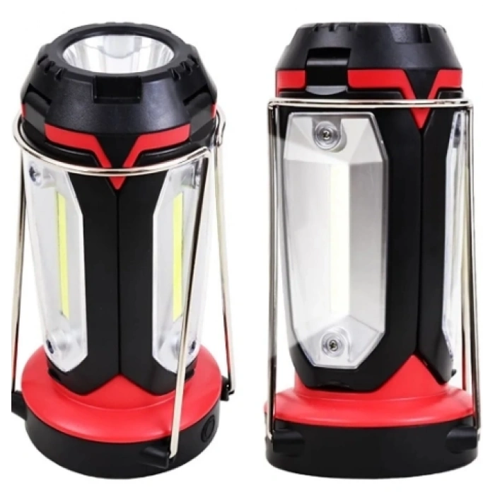 HEYF P-8801 Şarjlı Katlanabilir 3xcob Led+ 3w Led Çok Fonksiyonlu Kamp Feneri