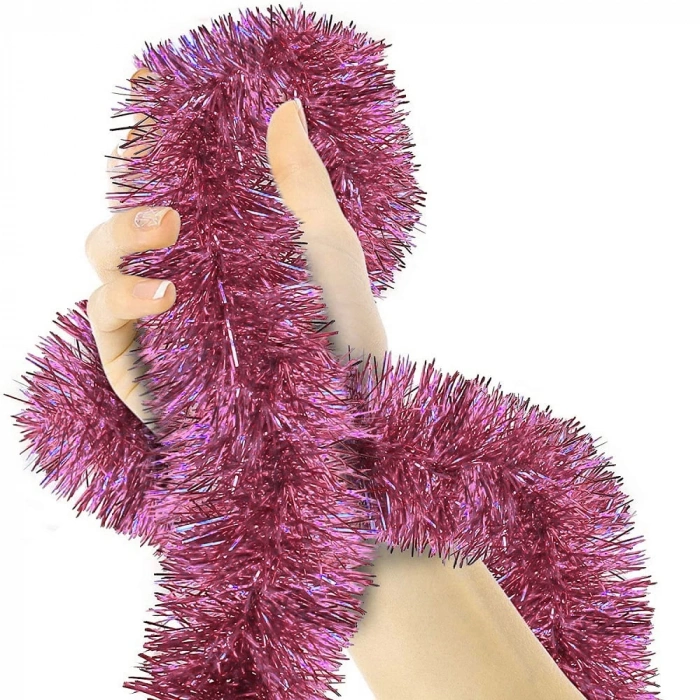 HEYF Parti İçin Sim Süs 2 Metre Uzunluk 8 Cm Genişlik Pembe Renk İthal