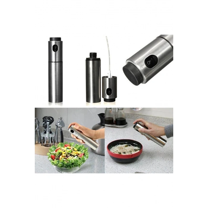 HEYF Paslanmaz Çelik Gövdeli Spray Yağlık - Zeytinyağ/sirke Püskürtücü