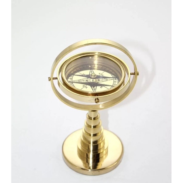 Pirinç Masa Üstü Pusula 2844