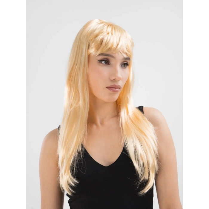 HEYF Platin Altın Dore Renk Uzun Düz Parti Peruğu