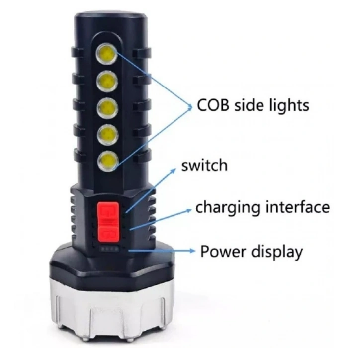 Polizei P-17 17+5 Cob Ledli Işıldak Fener