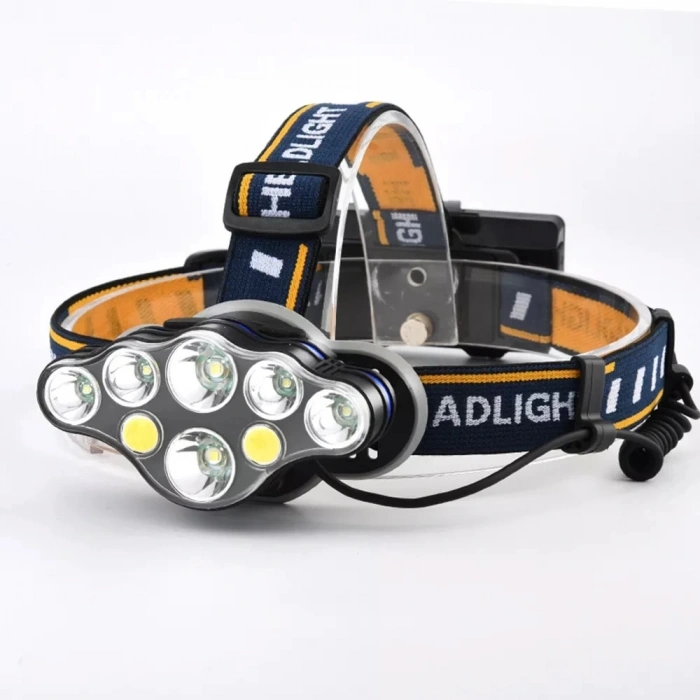 HEYF Ps-888 Güçlü Usb Şarj Edilebilir Profesyonel 8 Modlu 6000 Lümen 8 Led Su Geçirmez Kafa Lambası