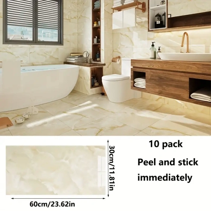 HEYF Sarı Mermer Desenli Alüminyum Plastik Duvar Sticker