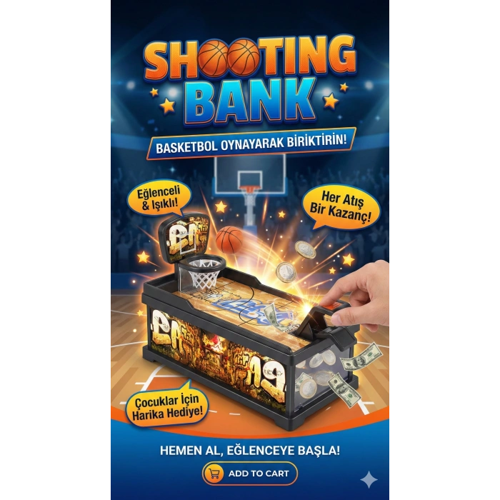 Şımartan Eğlenceli Basket Atmalı Basketbol Kumbara