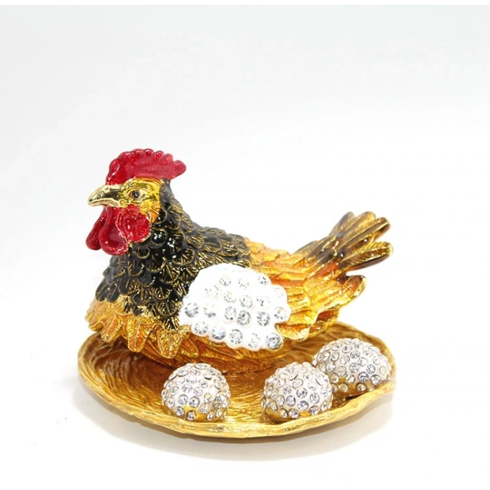 HEYF Swaroski Taşlı Yumurtalı Tekli Tavuk Alk1909