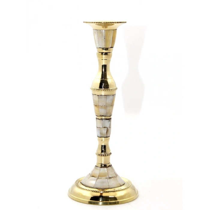 HEYF Tekli Pirinç Sedefli Şamdan 6023