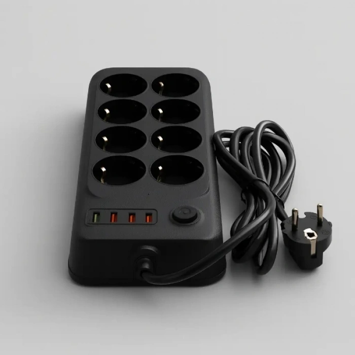 Termal Akım Korumalı 8 Prizli Uzatma Kablosu