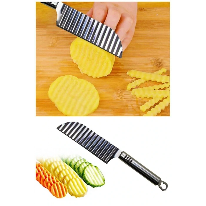 Tırtıklı Patates Kesme Bıçağı - Şekilli Sebze Ve Meyve Dilimleyici