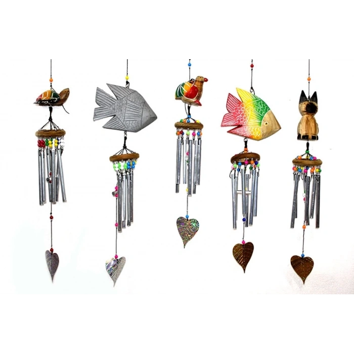 HEYF Üstü Ahşap Altı Metallı Rüzgar Çanı No:1/1