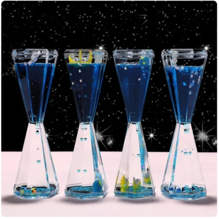 Uzay Temalı Dökülen Yağ Kum Saati