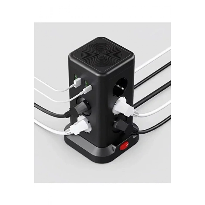 Wp711 Akım Korumalı Priz Kablosuz Şarj İstasyonu 11x Soket 3x Usb 1xtype-c Kablolu Grup Priz