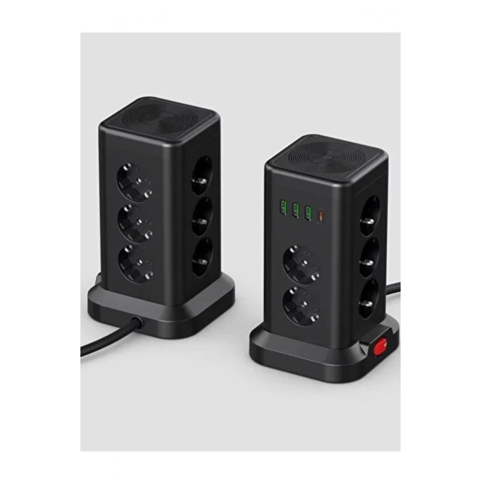 Wp711 Akım Korumalı Priz Kablosuz Şarj İstasyonu 11x Soket 3x Usb 1xtype-c Kablolu Grup Priz