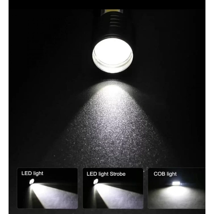 Wuben Wb-017 Zoomlu Şarjlı Cob Led Güçlü El Feneri