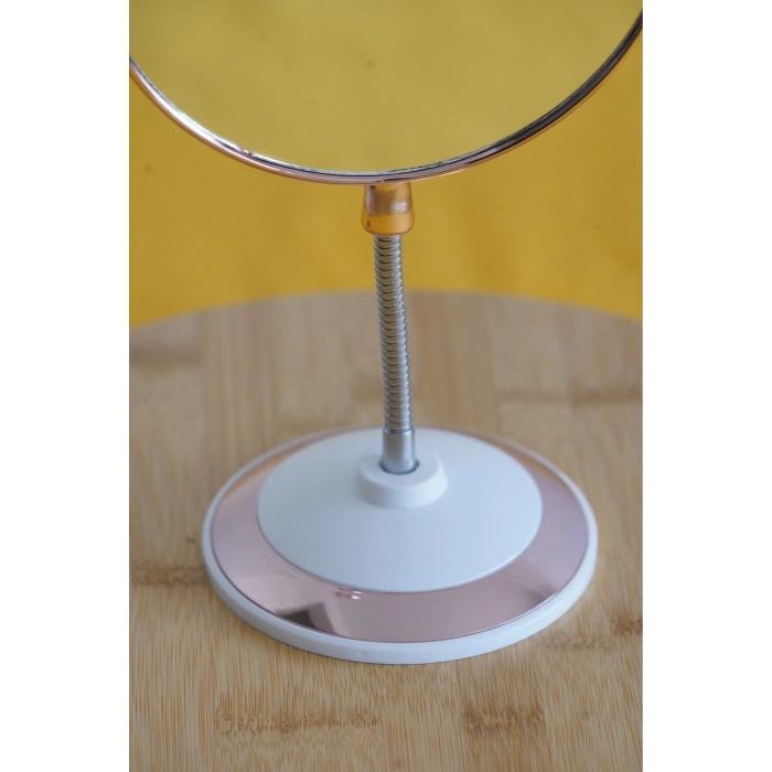 heyf Yuvarlak Spiralli Makyaj Aynası Büyüteçli Pembe