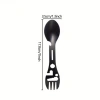 2li Paket Taktiksel Spork Kaşık Çatal - 5 Fonksiyonlu - Paslanmaz Çelik