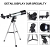 50x360 Mini Teleskop Kara Uzay Teleskobu Aliminyum Gövde Tripodlu