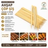 60 Adet Ahşap Geniş Çöp Şiş - Adana Kebap Şişi - 25 cm
