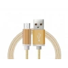 Android Örgü Şeklinde Renkli Çelik Şarj Data Kablosu - Gold