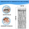 Gümüş Renk Ekstra Metalize Parlak Saçaklı Arka Fon Perde İthal A Kalite 1x2 Metre