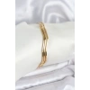 HEYF 316L Çelik Gold Renk 65 mm Ajda Zikzak Model 3lü Kadın Bileklik