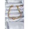 HEYF 316L Çelik Gold Renk Düğüm Model Kadın Bileklik