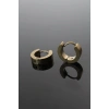 HEYF 316L Çelik Gold Renk Halka Model Çift Küpe