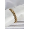HEYF 316L Çelik Gold Renk Hasır Zincir Model Kadın Bileklik