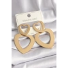 HEYF 316L Çelik Gold Renk Kalp Model Kadın Küpe