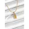 HEYF 316L Çelik Gold Renk Mini Külçe Altın Model Kolye
