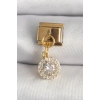 HEYF 316L Çelik Gold Renk Sallantı Daire Zirkon Taşlı Nomination Charm
