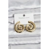 HEYF 316L Çelik Gold Renk Sarmal Modelli Kadın Küpe