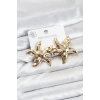 HEYF 316L Çelik Gold Renk Yıldız Model Kadın Küpe