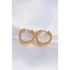 HEYF 316L Çelik Gold Renk Zirkon Taşlı Model Halka Küpe