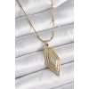 HEYF 316L Çelik Gold Renk Zirkon Taşlı Vintage Model Kadın Kolye