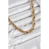 HEYF 316L Çelik Halat Model Gold Renk Kadın Kolye