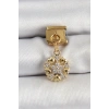 HEYF 316L Çelik Sallantılı Zirkon Taşlı Kalp Detaylı Yıldz Model Gold Renk Nomination Charm