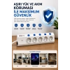 HEYF 5’li Akım Korumalı Çoklu Priz 2 Metre Kablolu 3680w 16a 5 Anahtarlı 2usb-a 2 Usb-c Pd 20w Hızlı Ftr-28