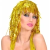 HEYF Altın Sarısı Işıltılı Metalize Parti Peruğu