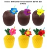 HEYF Ananas  Hindistan Cevizi Tasarımlı Pipetli Bardak Seti (6 Adet)