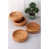 heyf Balsa Bambu Yuvarlak 4lü Çerezlik Kase 9 cm