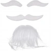 HEYF Beyaz Renk Kendinden Yapışkanlı Takma Sakal Bıyık Ve Kaş Seti