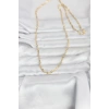 HEYF CM 14K Gold Renk Burgu Yassı Model 60 cm Kadın Kolye